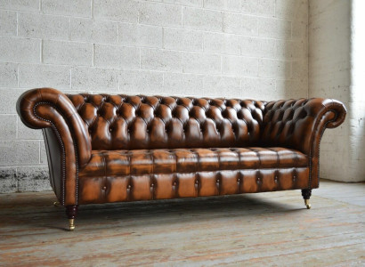 Luxus Designer Sofa Couch Polster Drei Sitzer Leder Couchen Sofas 3er Sitz Neu