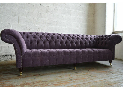 Lila Chesterfield Luxus Couch Sofa Polster 4 Sitzer Couchen Sitz Garnitur 