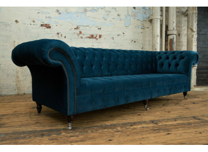 Design Chesterfield Sofagarnitur 4 Sitzer Stoff Couch Sofa Polster Sofas 265cm