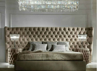 Bett Polster Luxus Doppel Betten Schlaf Zimmer Textil Chesterfiel King Size