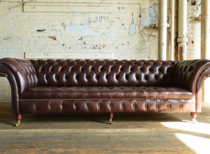 Sofa 4 Sitzer Couch design Chesterfield Polster Sitz Garnitur Leder Textil Neu