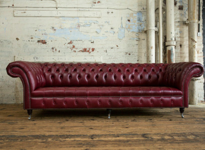 Chesterfield Design Sofa 4 Sitzer Couch Polster Luxus Klassische Textil Sofas