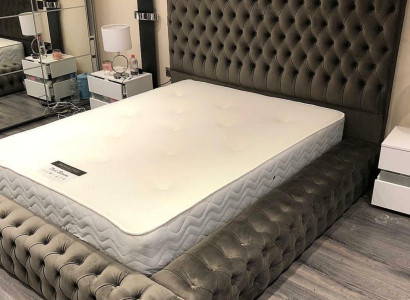 Chesterfield Bett Schlafzimmer Betten Textil 180x200cm Samt Big Hotel Betten Neu