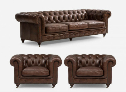 Sofagarnitur 3+1 Sitzer Couch Polster Sitz Chesterfield Couchen Textil Leder Neu