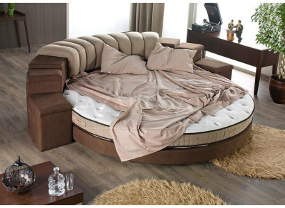 Rundes Bett Rund Design Betten Textil Doppel Luxus Hotel Gestell Schlaf Zimmer