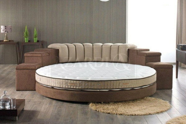 Rundes Bett Rund Design Betten Textil Doppel Luxus Hotel Gestell Schlaf Zimmer