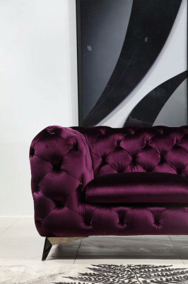 Sofa Chesterfield Polster Couch XXL Big Garnitur Textil 2+1+1 designer
