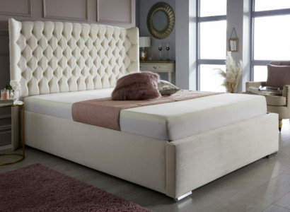 Chesterfield Bett Design Schlafzimmer Englisches Betten 180x200cm Textil Polster