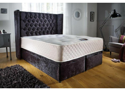 Chesterfield Designer Bett Schlafzimmer Textil Leder Polster Samt 160x200 Neu