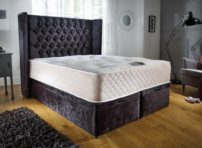 Chesterfield Designer Bett Schlafzimmer Textil Leder Polster Samt 160x200 Neu