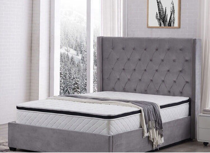 Bett Chesterfield Polsterbett Luxus Schlafzimmer Design Betten Textil Leder Neu