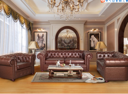 Chesterfield Couch Sofa 2+1 Sitzer Leder Couch Sitz Garnitur Sofa Garnituren 2+1