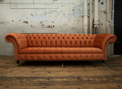 Sofa Polster Chesterfield Textil Sofas Design Luxus Ledersofas 4 Sitzer 265cm