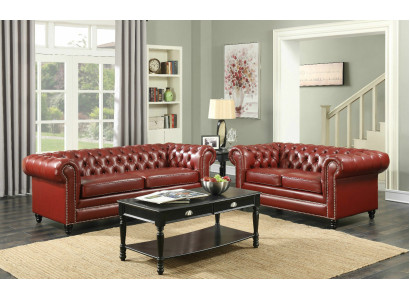 Braune Chesterfield Sofa 3+2 Sitzer Polster Designer Couchen Sofas Garnitur