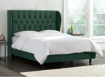 Chesterfield Design Samt Bett Luxus Textil Betten Schlafzimmer Doppel 160x200cm