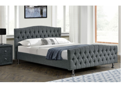Schlafzimmer Designer Chesterfield Graues Doppelbett Edle Betten