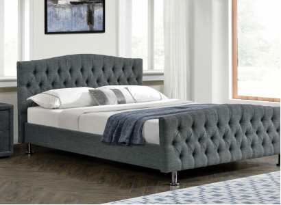 Schlafzimmer Designer Chesterfield Graues Doppelbett Edle Betten