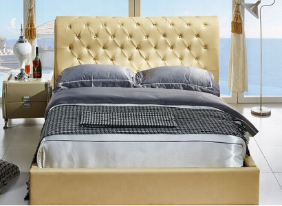 Beige Chesterfield Bett Design Schlafzimmer Englisches Betten Textil Polster