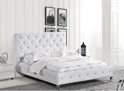 Chesterfield Bett Design Schlafzimmer Englisches Betten 140x200cm Textil Polster