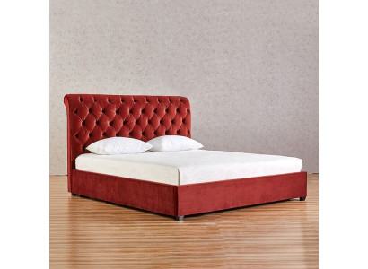 Royal-rotes Schlafzimmer Chesterfield Doppelbett Polsterbetten Luxus Design