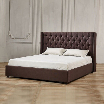 Schlafzimmer Bett 200x200cm Polster Betten Chesterfield Textil Stoff