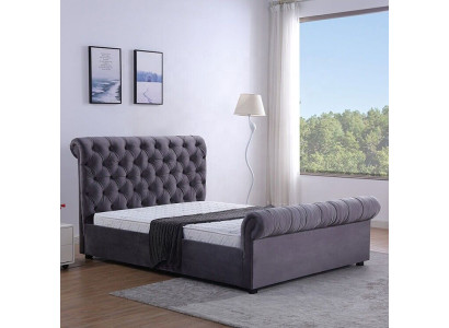 Design Chesterfield Bett Textil Leder Hotel Betten Schlafzimmer Neu Samt Polster