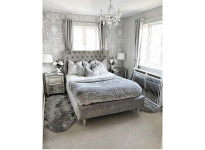 Chesterfield Bett Design Schlafzimmer Englisches Betten 140x200cm Textil Polster