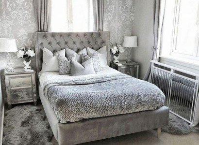 Chesterfield Bett Design Schlafzimmer Englisches Betten 140x200cm Textil Polster