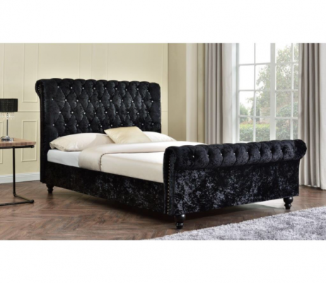 Schwarz Bett Chesterfield Polster Betten Schlafzimmer XXL Big 140x200