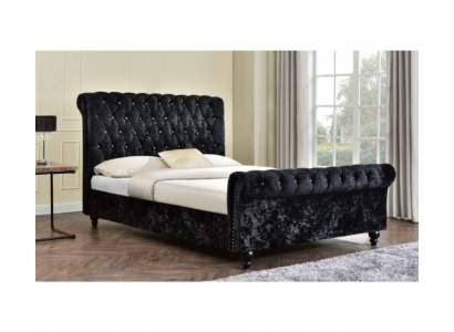 Schwarz Bett Chesterfield Polster Betten Schlafzimmer XXL Big 140x200