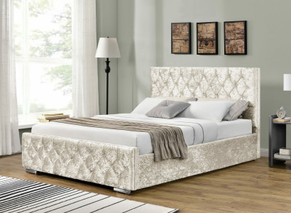 Weißes Textil Chesterfield Bett Schlafzimmer Doppelbetten Moderne Bett