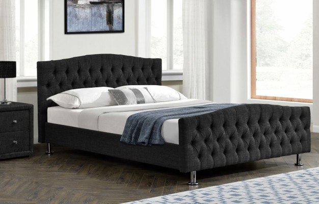 Schwarzes Chesterfield Bett Design Schlafzimmer Englisches Bett