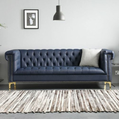 Englische Stil Möbel Chesterfield Drei Sitzer Couch Pink Turkis 3er Blau Sofa