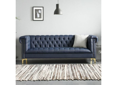 Englische Stil Möbel Chesterfield Drei Sitzer Couch Pink Turkis 3er Blau Sofa
