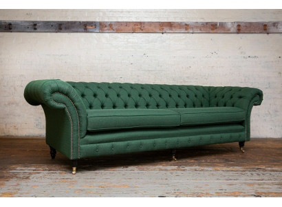 Knopf Sofa Chaesterfield Sofas 4 Sitzer Couch Polster Stoff Wohnzimmer Möbel