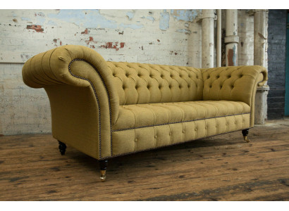 Gelbe Couch Dreisitzer Polster Design Sofa 3er Sitz Sofas Zimmer Luxus Couchen