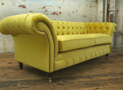 Chesterfield 3 Sitzer Designer Sofa Couch Polster Sofas Couchen Stoff Textil Neu