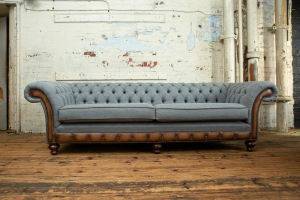 Chesterfield Ledersofa Stoffsofa Sofa Couch Polster Wohnzimmer Maßanfertigung