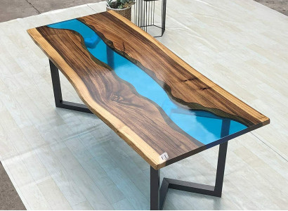 Beistelltisch Epoxid Harz Tisch Couchtisch Handgefertigter Couchtisch 120x60cm