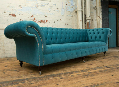 Chesterfield Couch xxl big sofa couchen samt leder textil polster sofas 4 sitzer