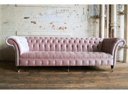 Chesterfield Couch xxl big sofa couchen samt leder textil polster 4 sitzer neu