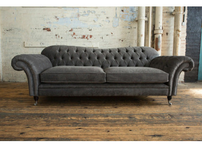 Chesterfield Stoffsofa Couch Sofagarnitur 4 Sitzer Garnitur Design Modernes Sofa