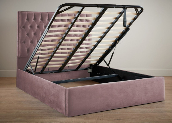 Pinkes Designer Chesterfield Doppelbett Designer Schlafzimmer Bett