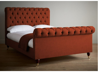 Chesterfield rotes Bett schickes Chesterfield Doppelbett Designer Möbel