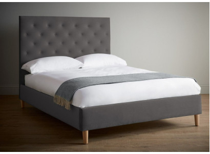 Bett Polster Design Luxus Doppel Hotel Betten Schlaf Zimmer Chesterfield Grau