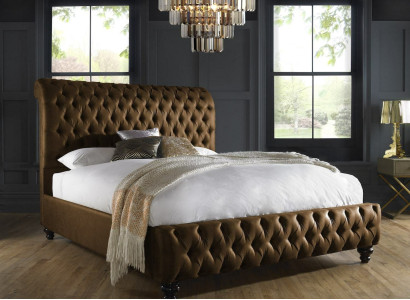 Braunes Schlafzimmer Bett Polster Design Luxus Chesterfield Hotel Betten 