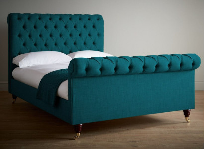 Türkis Chesterfield Doppelbett Designer Schlafzimmer Polsterbetten