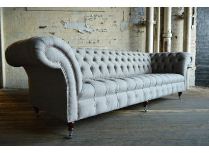 Textil Sofa Stoff Couch Chesterfield big sofas xxl couchen Sitz 265cm Polster