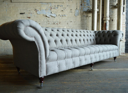 Textil Sofa Stoff Couch Chesterfield big sofas xxl couchen Sitz 265cm Polster