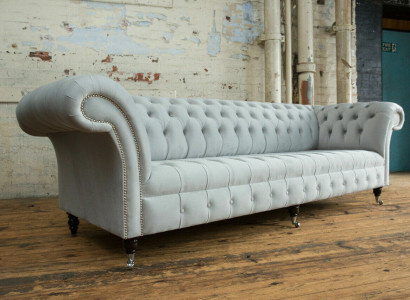 Textil Sofa Stoff Couch Chesterfield big sofas xxl couchen Sitz Polster 265cm